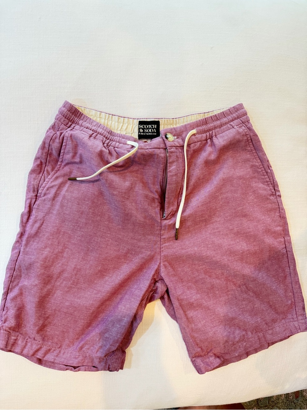 Scotch & Soda Mauve-Pink Drawstring Hybrid Shorts